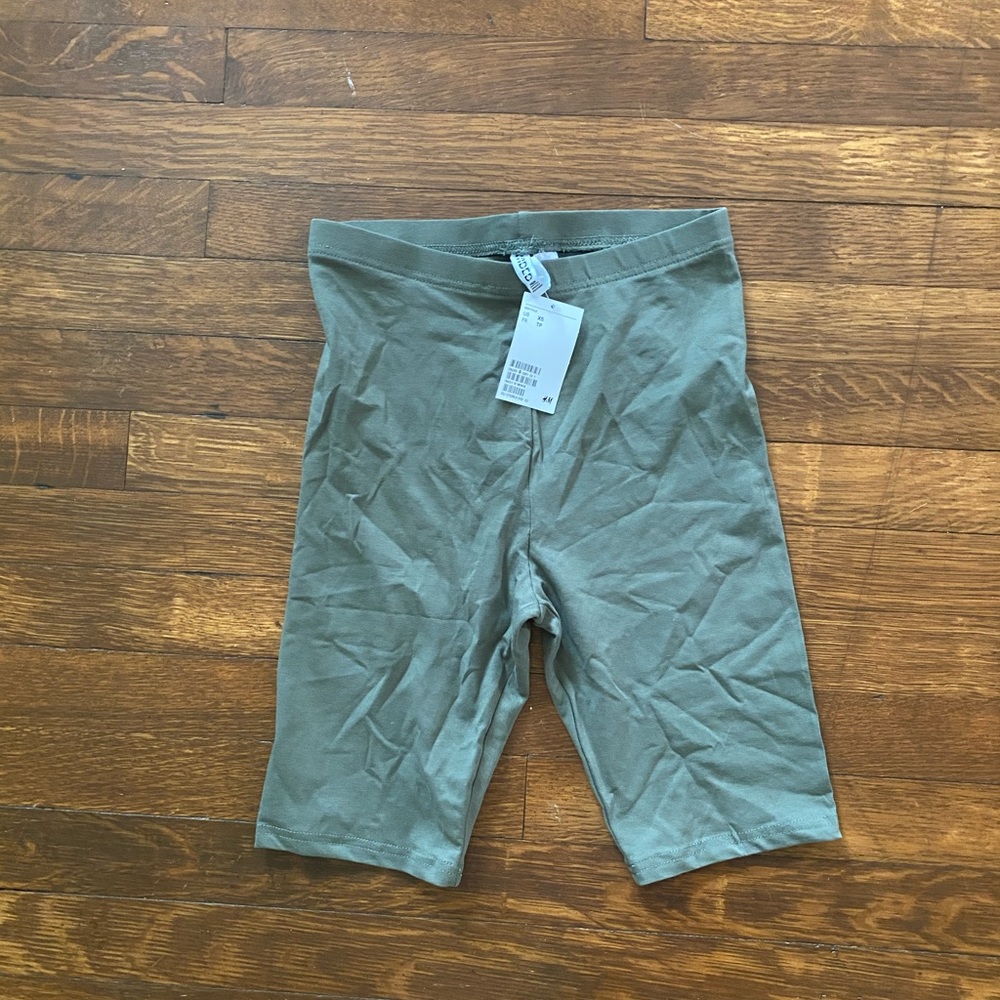 Olive biker shorts